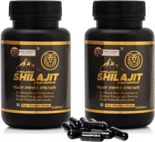 Himalayan Pure Shilajit 60 cap Naturally Occurring Fulvic Acid IMPROVE Pack of 1