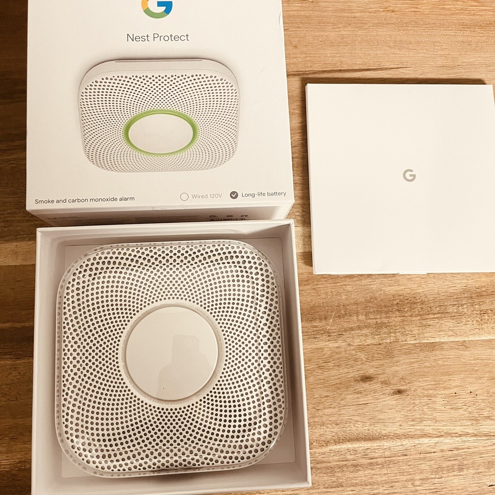Google Nest Protect Long Life Battery Smoke and Carbon Monoxide Detector, NIB
