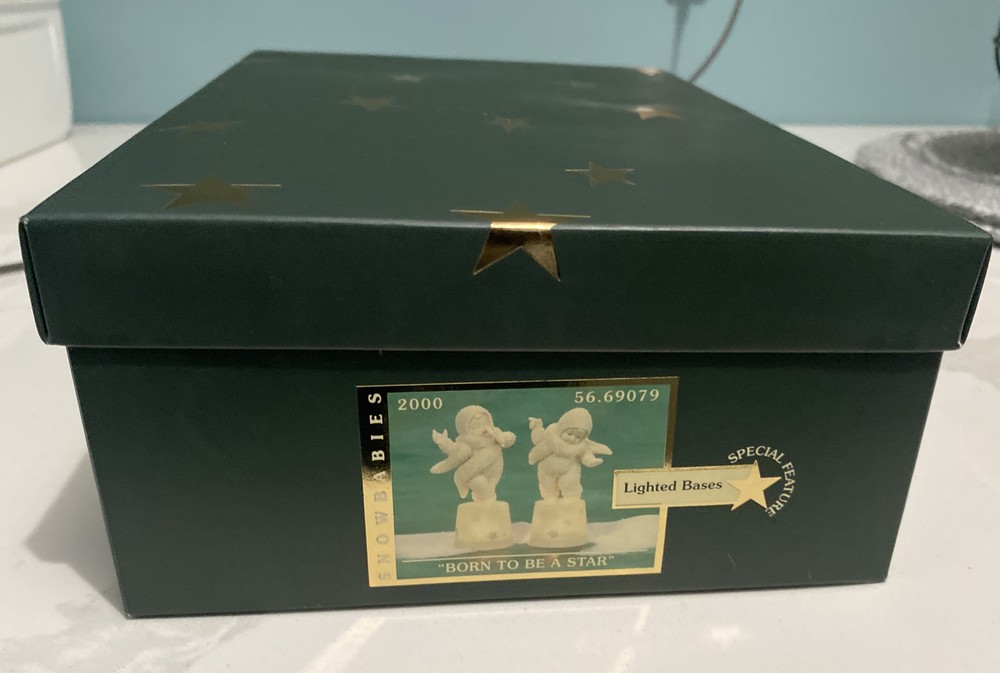 Snowbabies Born to Be a Star Dept 56 Porcelain Light-Up Figurine with Box Pre-Owned  