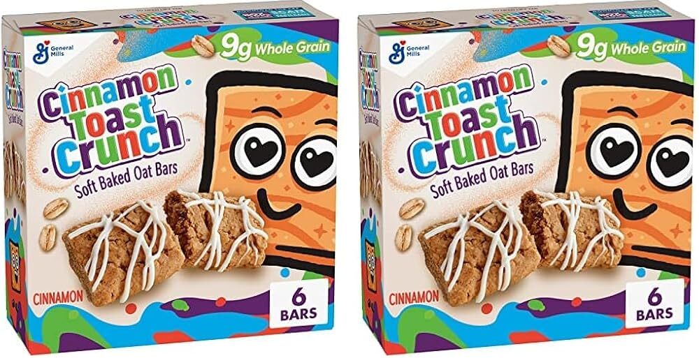 Cinnamon Toast Crunch Soft Baked Oat Bars, Chewy Snack Bars, 6 ct (Pack of 2)