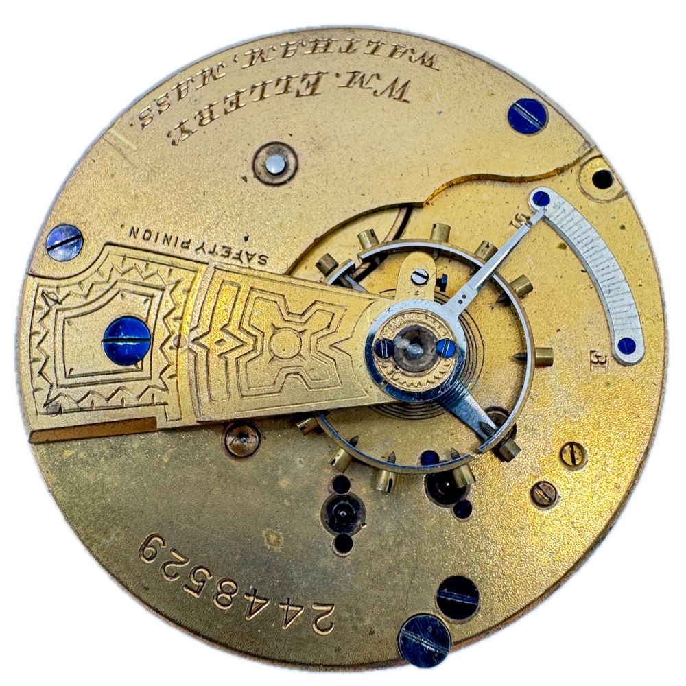 Antique 1885 Waltham 11 Jewel Hunter Pocket Watch Movement WM Ellery USA