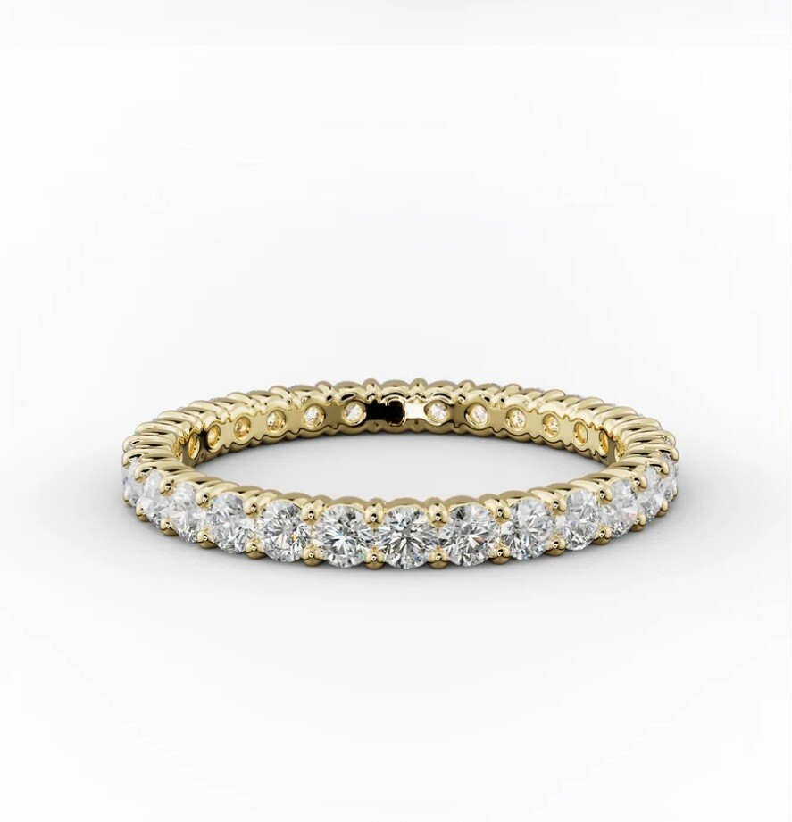 14K Gold 1CTW Diamond Eternity Wedding Band Stackable Ring