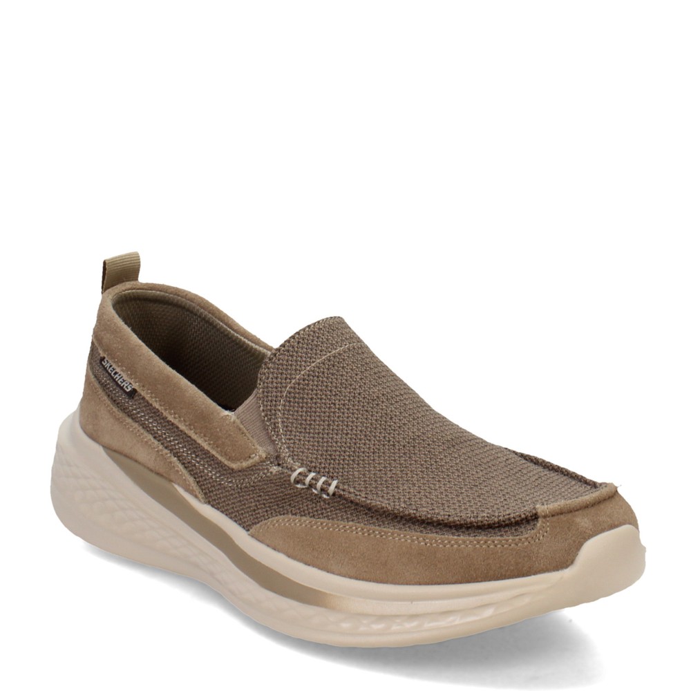 Men's Skechers, Slade - Munson Slip-On 205102-LTBR Lt Brown Suede/Mesh Mesh Synt