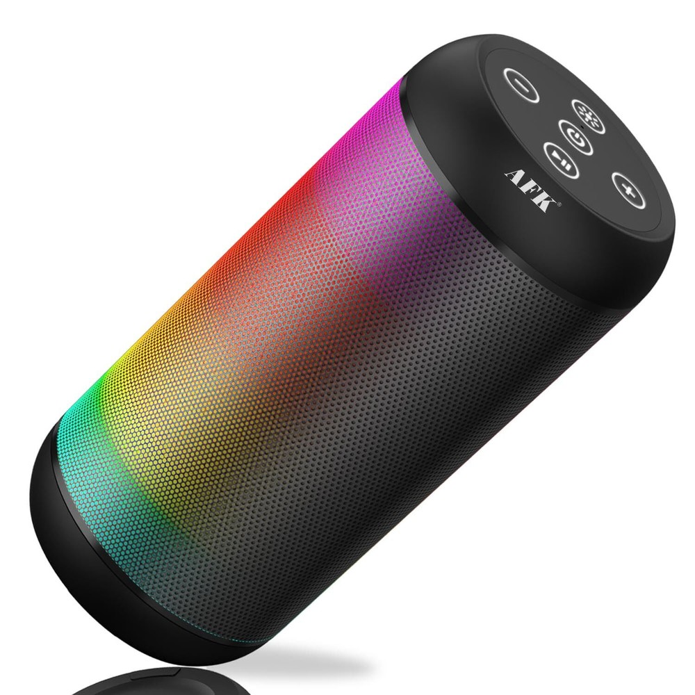 Portable Bluetooth Speaker with RGB Lights and Stereo Sound for Loud Clear Audio