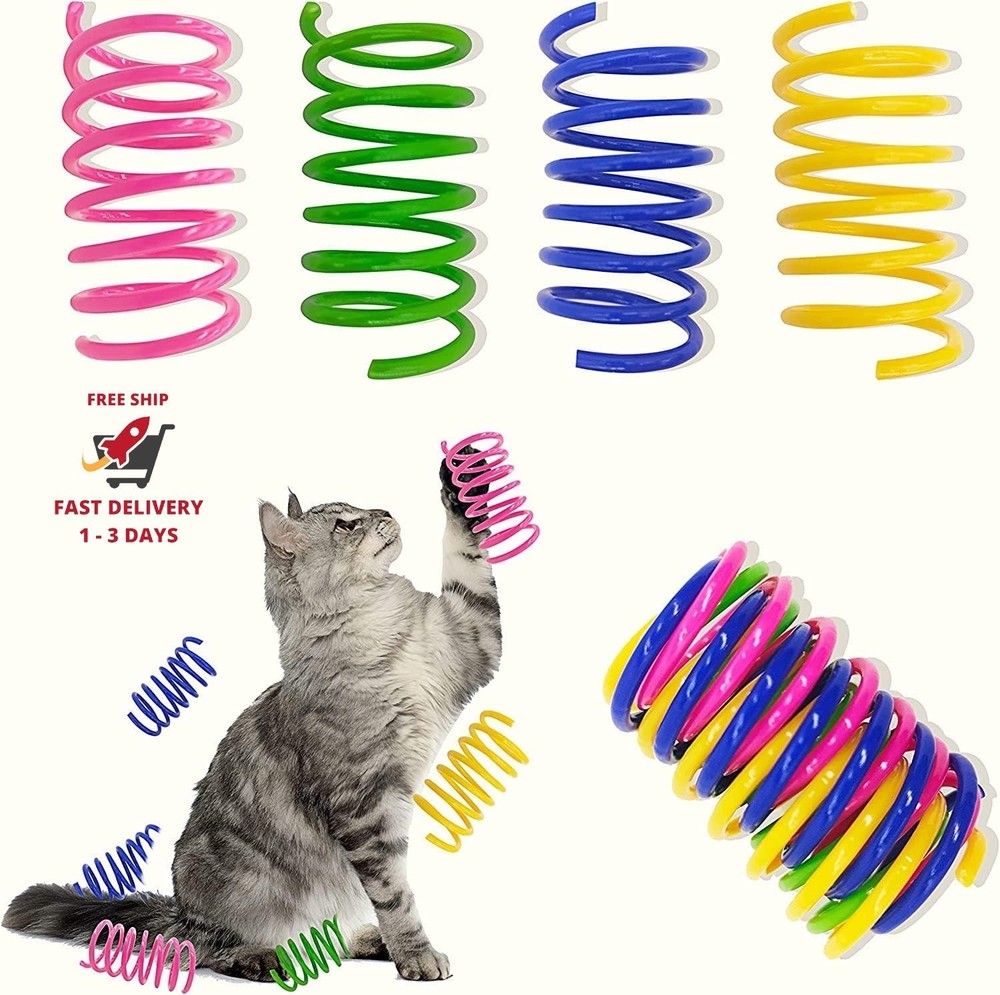 30-piece cat spring toys, colorful spiral springs for playful kittens