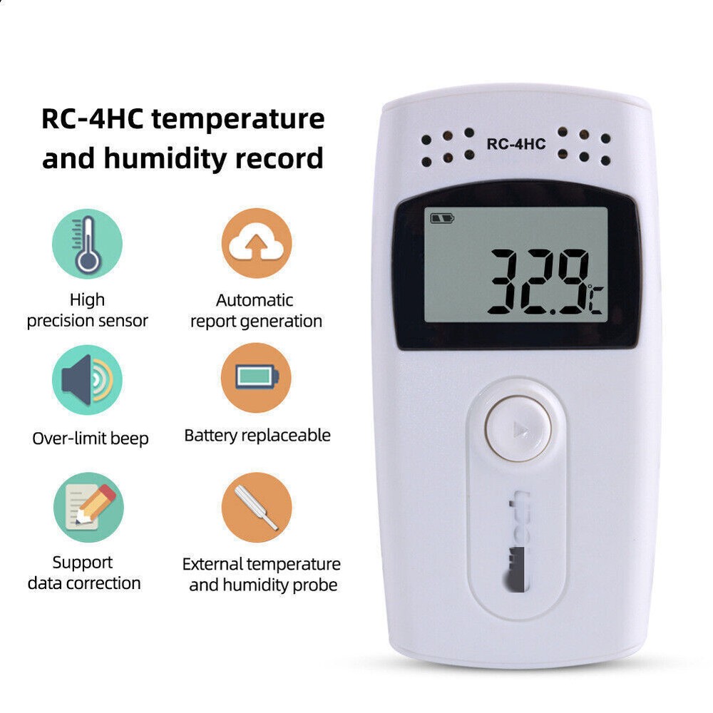 Handheld LCD Display Temperature&Humidity Data Logger Digital Recorder Monitor f