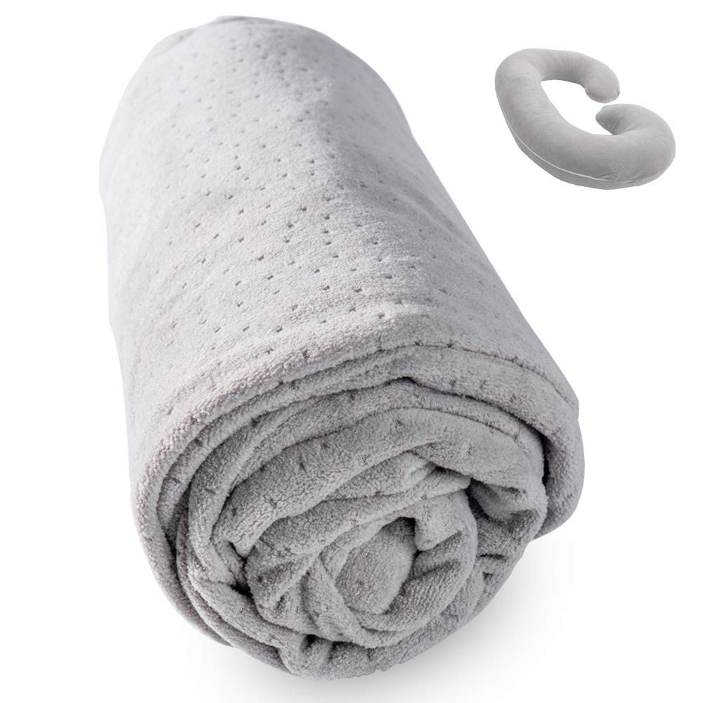 Breathable Velour C-Shaped Pregnancy Pillowcase with Zipper