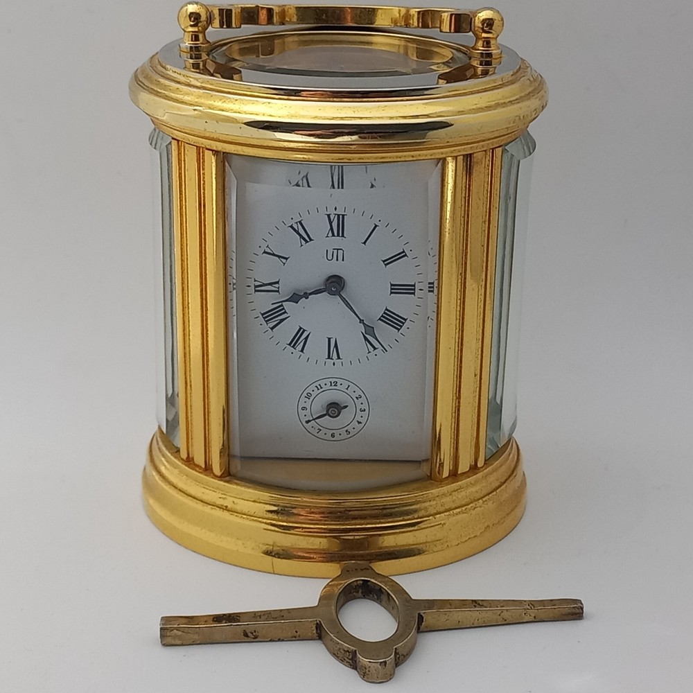 UTI L'Epee French Oval Carriage 8-Day Alarm Miniature Clock ( 8 X 6.2 cm )