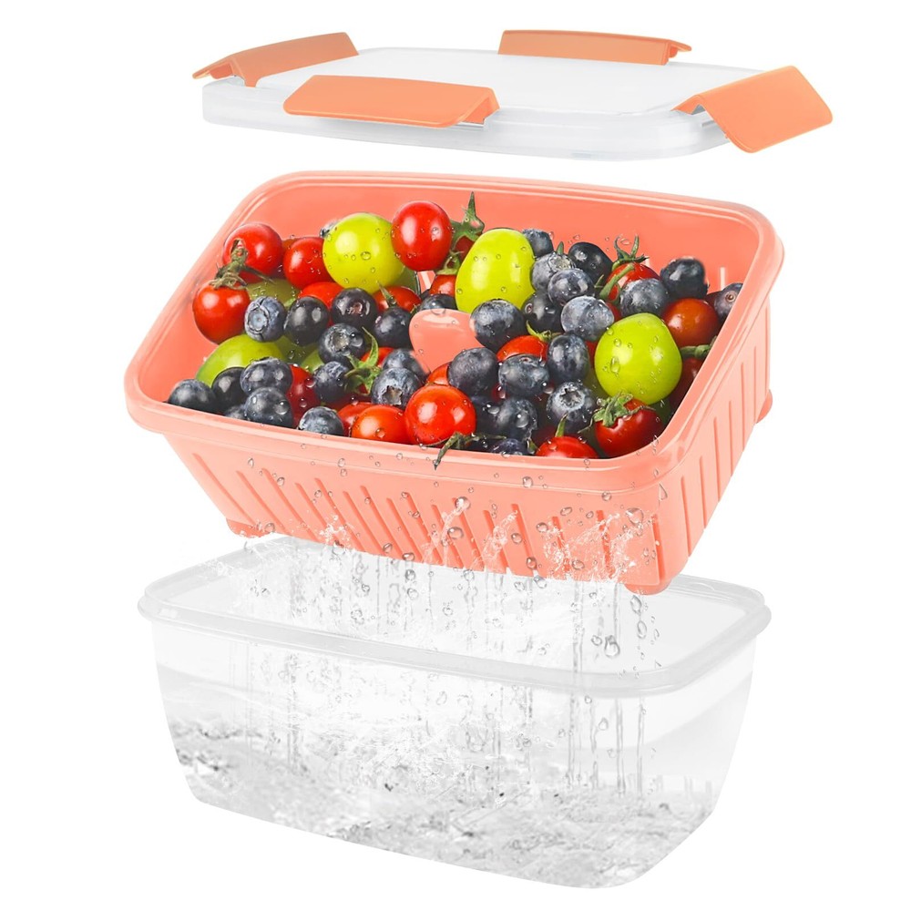 68oz Berry Keeper Fridge Storage Container for Fresh Produce and Food Preservation