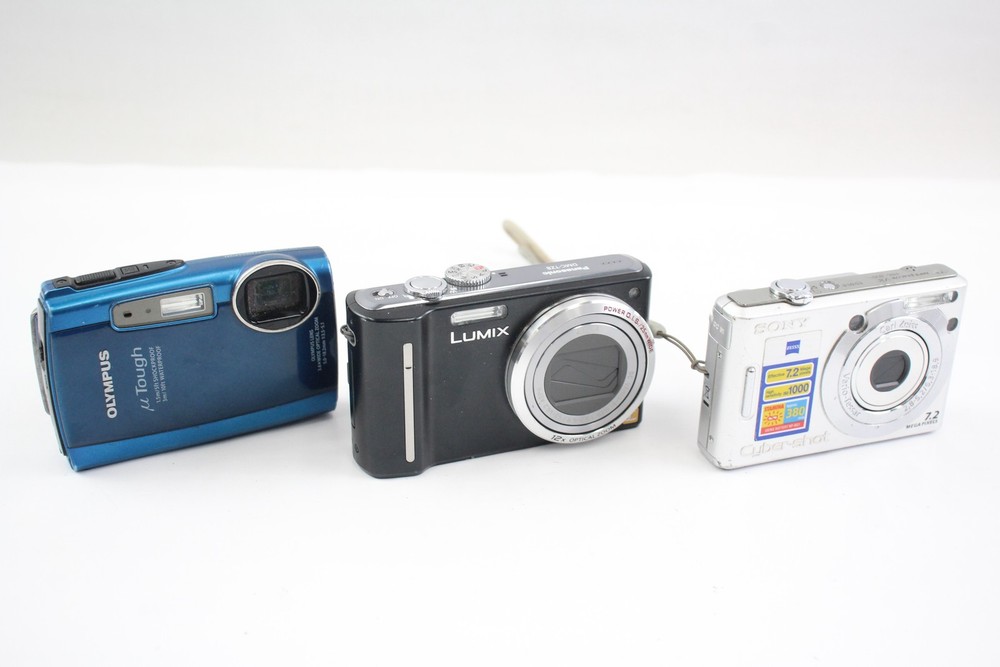 Sony Panasonic Olympus Digital Compact Cameras Bundle of 3-image