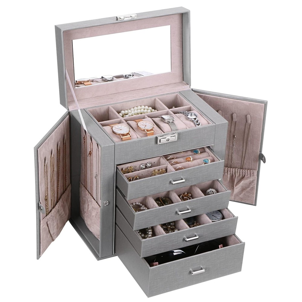 Jewelry Organizer Box Women Removable Drawers Large Jewelry Boxes Organizers Di