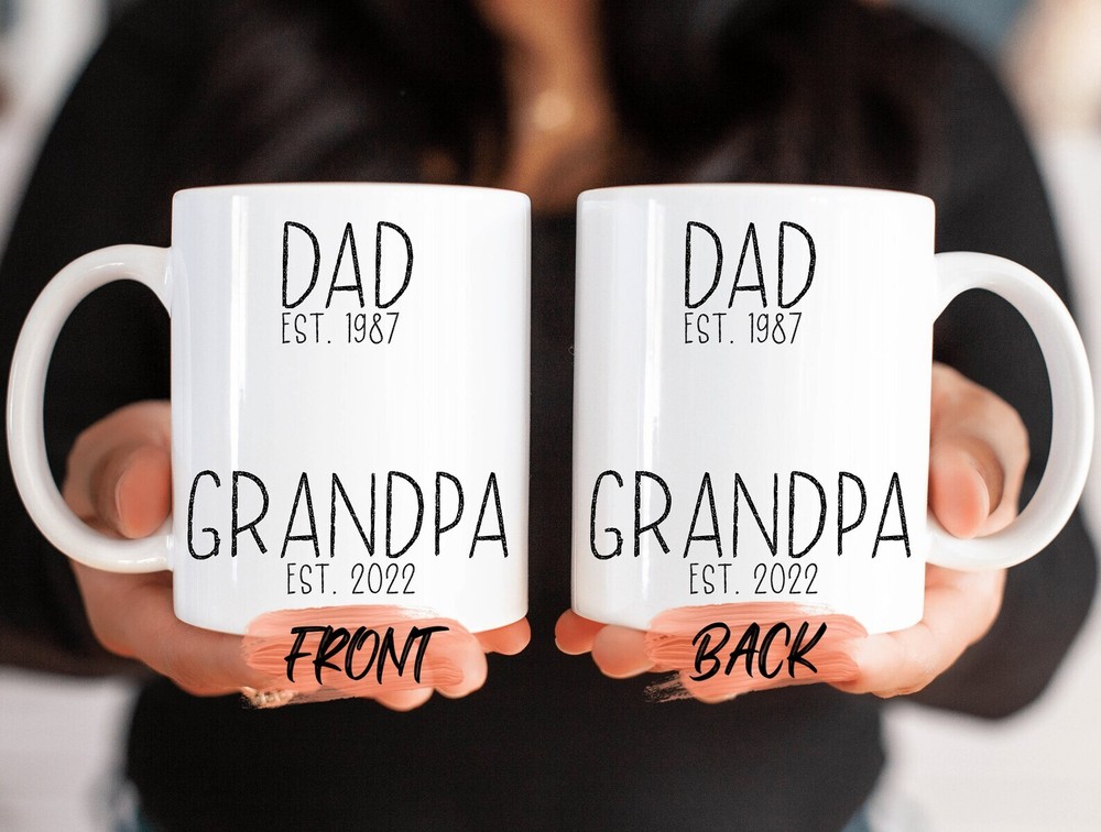 New Grandpa Gift Mug for Dad Baby Reveal Present  