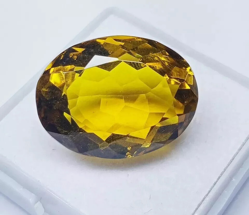 Topaz Oval Cut Shiny Yellow 16-19 Ct EGL Certified Loose Gemstone