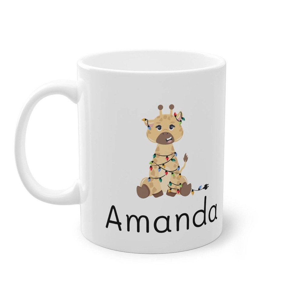 Custom Christmas Giraffe Personalized Mug