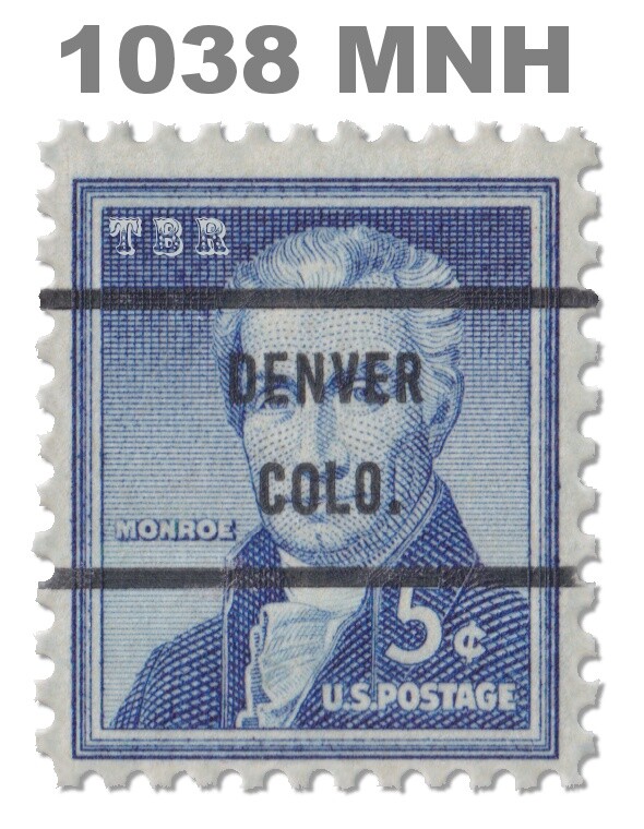 1038 J Monroe 5c DENVER COLO. Bureau Precancel 71 Liberty Issue MNH - Buy Now-image