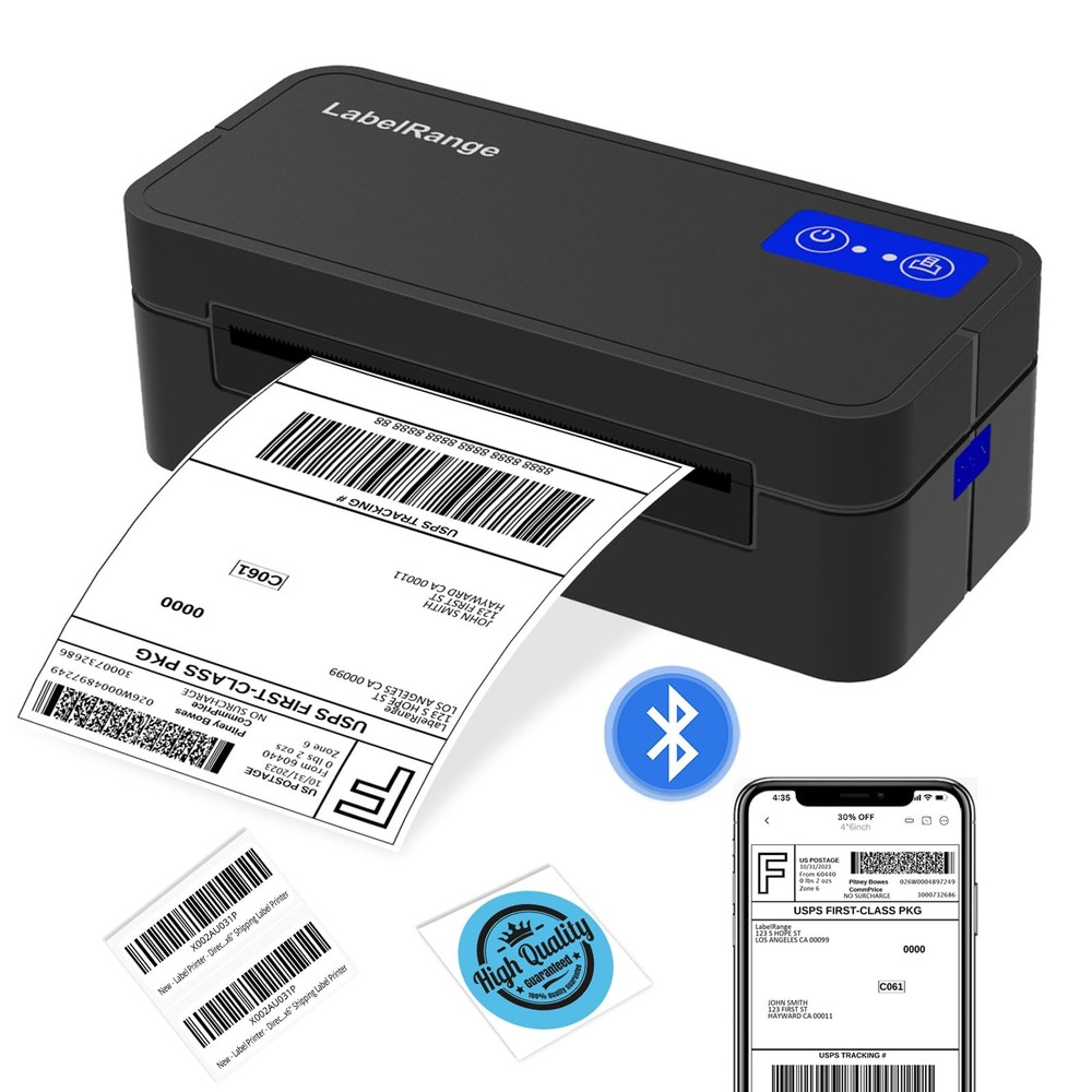 Wireless 4x6 Bluetooth Thermal Label Printer for Mac Windows Phone Tablet