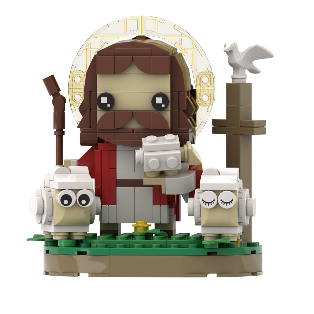 277 PCS MOC Christ Jesus with Sheep Model Building Blocks Divine Shepherd Toys