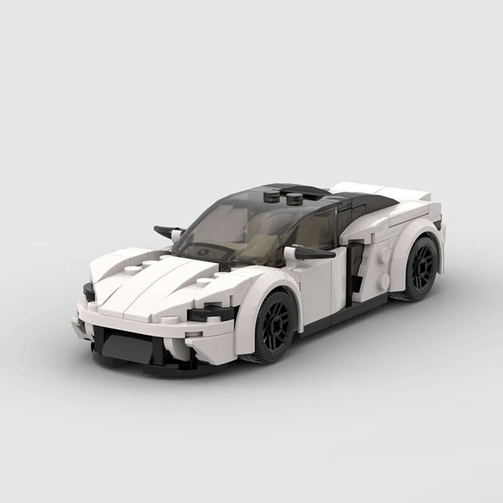 White Porsche Panamera MOC LEGO Building Kit - Racing Sports Car Bricks