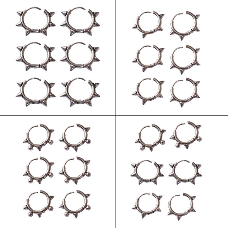 Trendy Rivet-Detail Ear Studs for a Stylish Edge