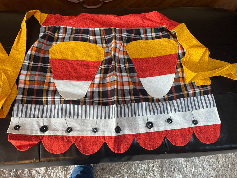 Halloween Candy Corn Hand Made Waist Apron