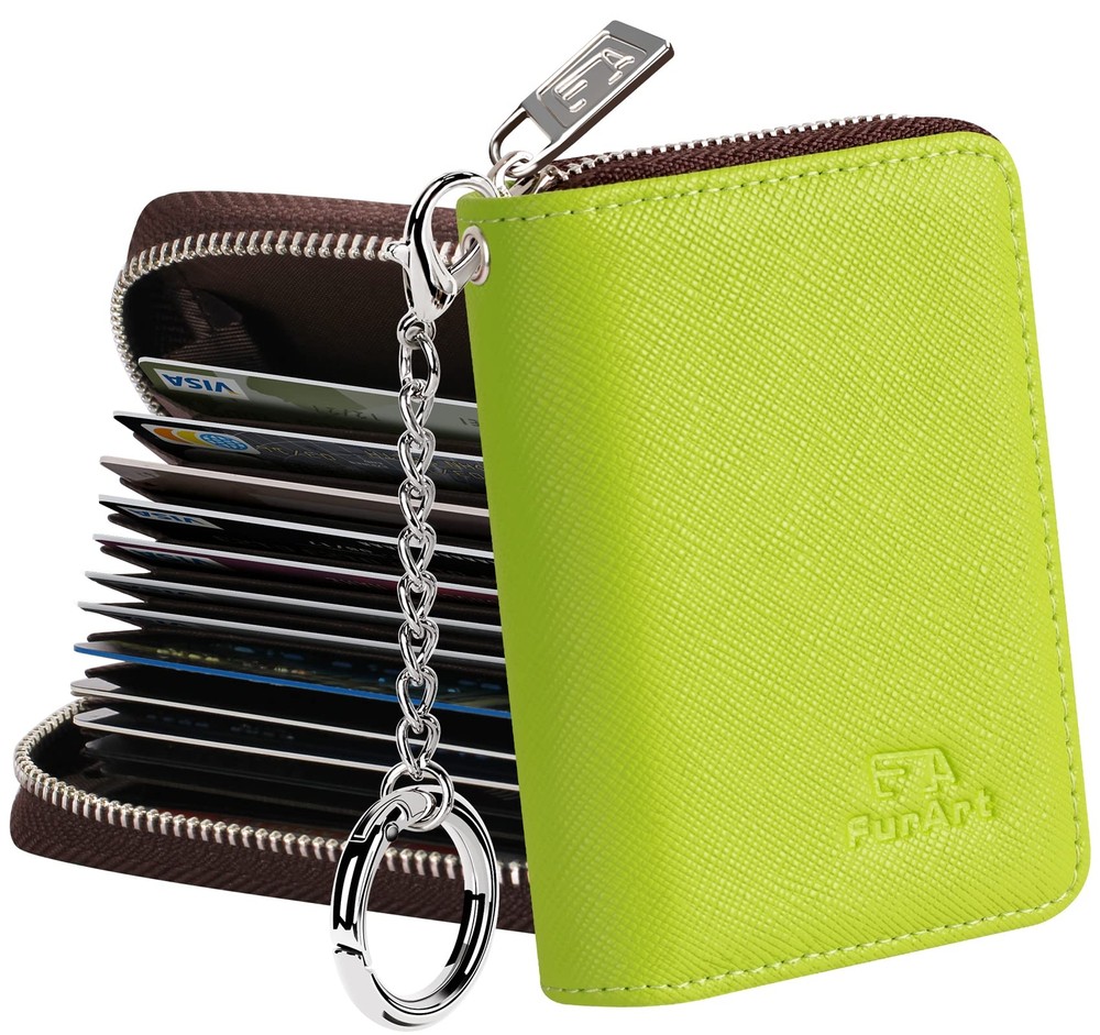 RFID Blocking Zipper Credit Card Wallet for Men & Women with Key Holder  -image