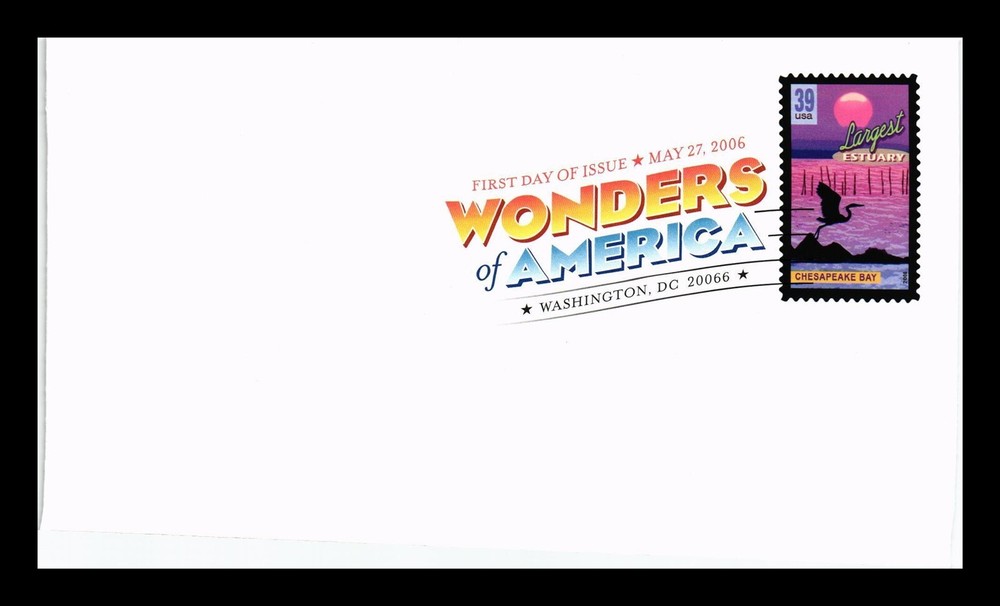 DR JIM STAMPS US COVER LARGEST ESTUARY WONDERS OF AMERICA FDC UNCACHETED