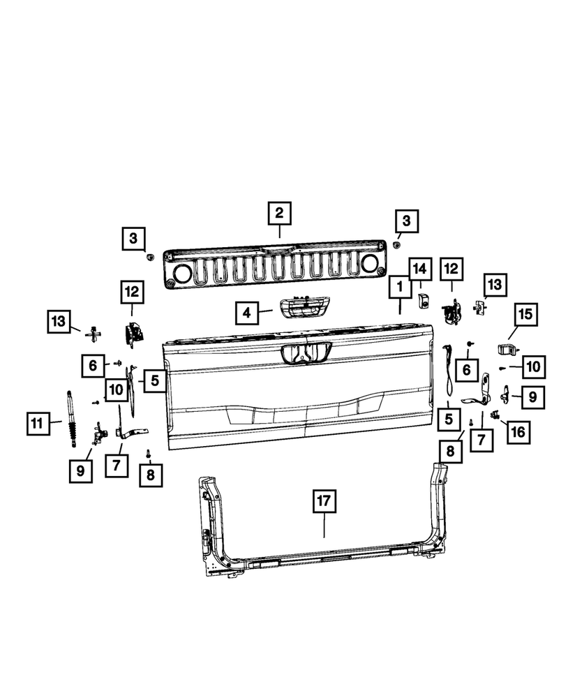 Genuine Mopar Tailgate Handle 6rn79pr4aa