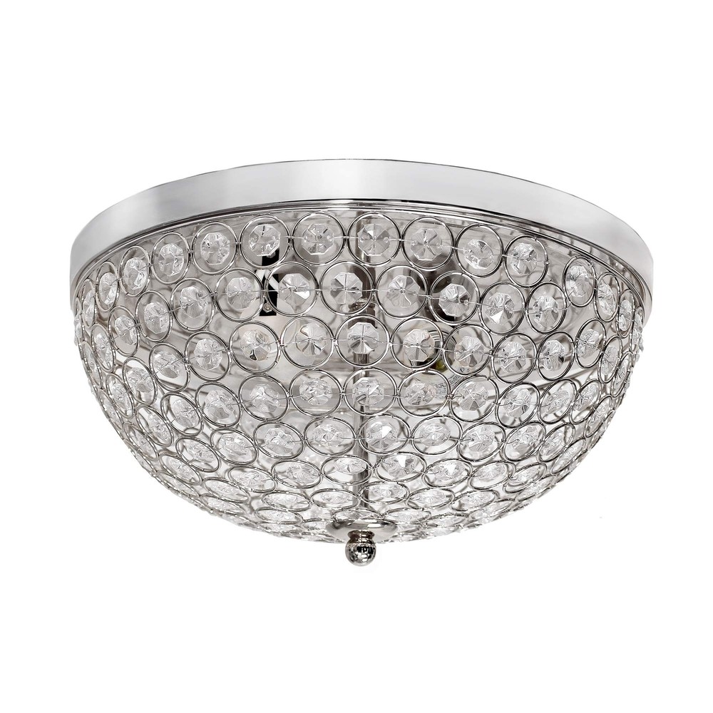 AEFM0001-CHM 2 Light Polished Chrome Ceiling Light with Crystals