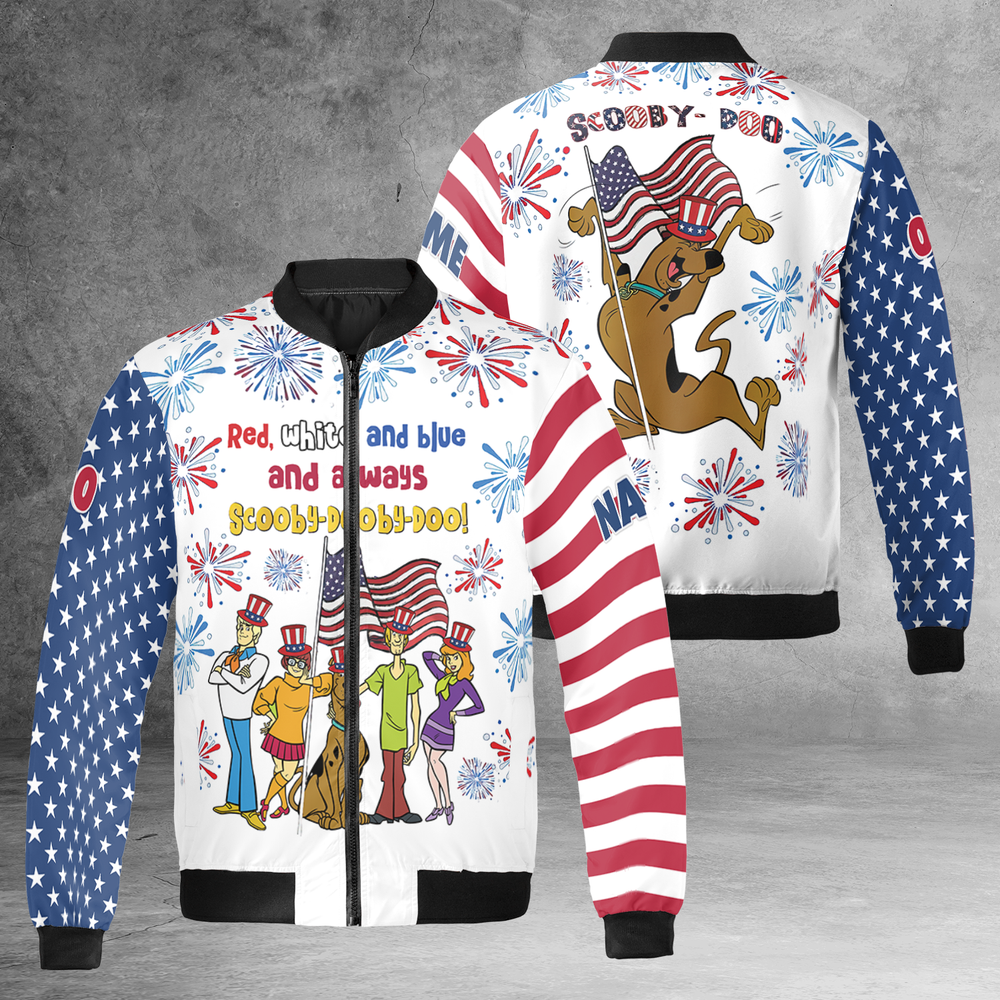 Patriotic Scooby-Doo American Flag Personalized Gift Jacket-image