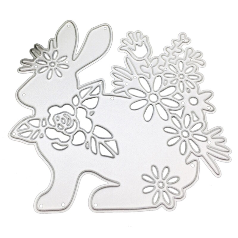 Rabbit-Shaped Metal Dies for Scrapbooking and Journal Embellishments  