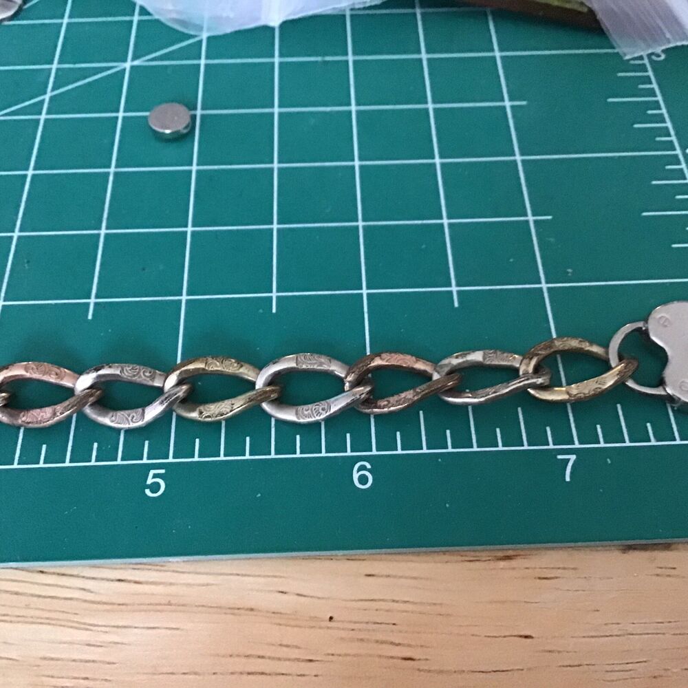 Antique Victorian Gold Filled HEART Like Lock Repousse Bracelet