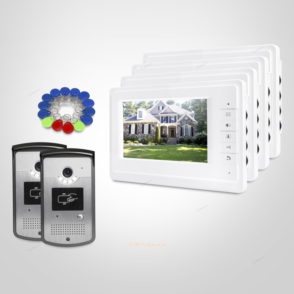 7inch Wired Video Doorbell with IR Night Vision for Home Security  