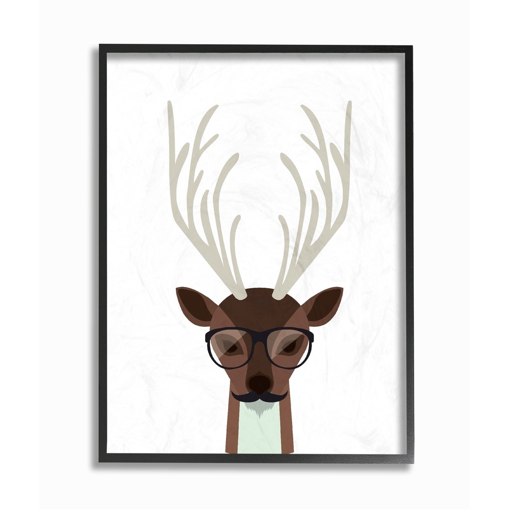 Stupell 'Graphic Hipster Deer' Framed Giclee Texturized Art