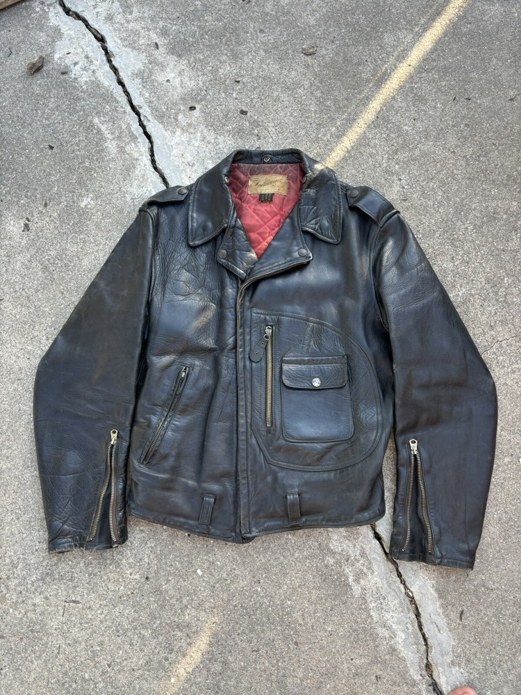 1950s Sears Hercules D Pocket Horsehide Motorcycle Leather Jacket  Vintage
