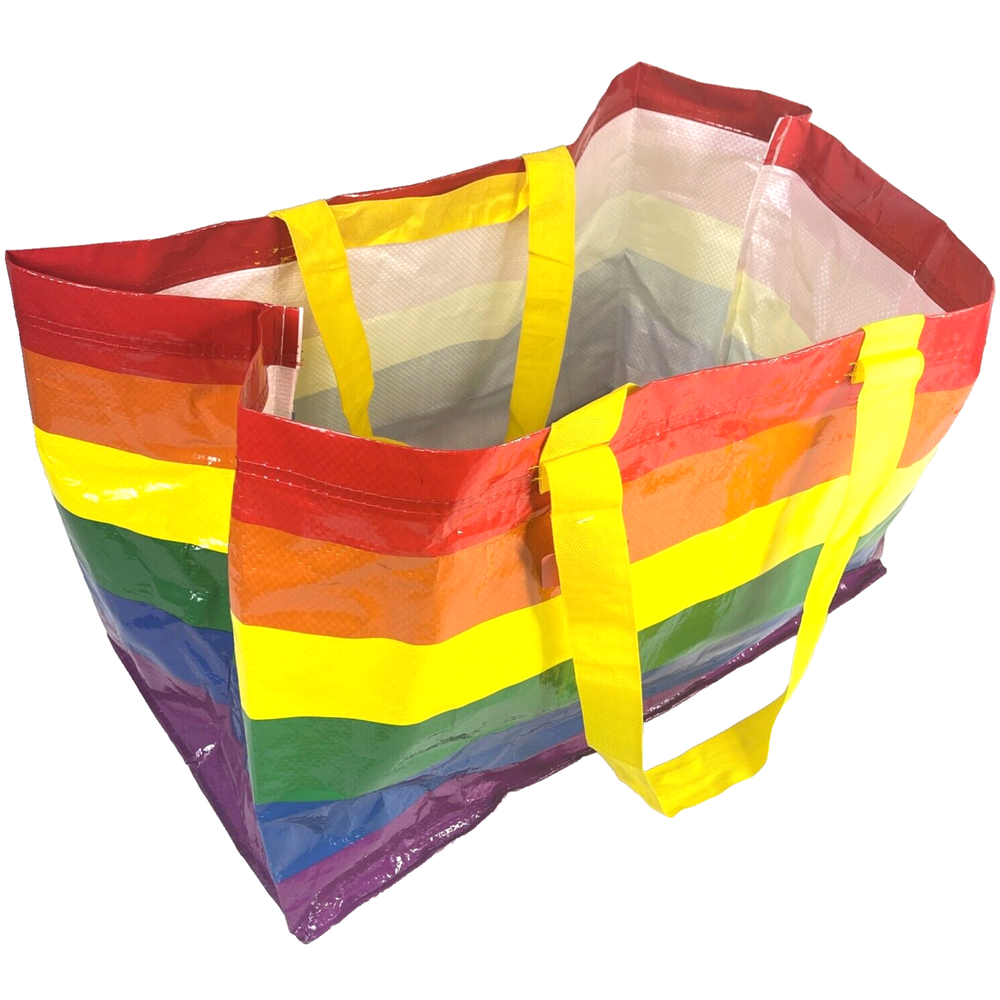 IKEA 2 Large Rainbow Pride Tote Bags LGBTQ Storstomma 14x21