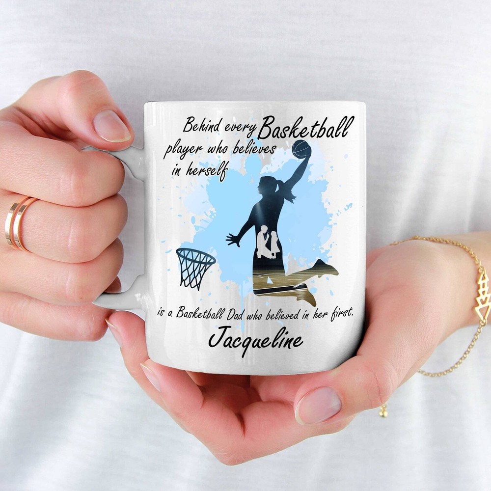 Custom Name Coffee Mug Gift For Father's Day Birthday From Daughter Behind Every