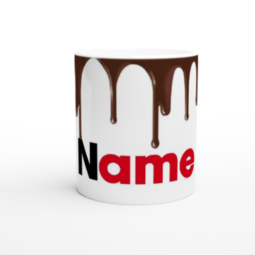 Custom Chocolate Drip Name Mug - Nutella Style Personalised Gift 11oz ☕🎁