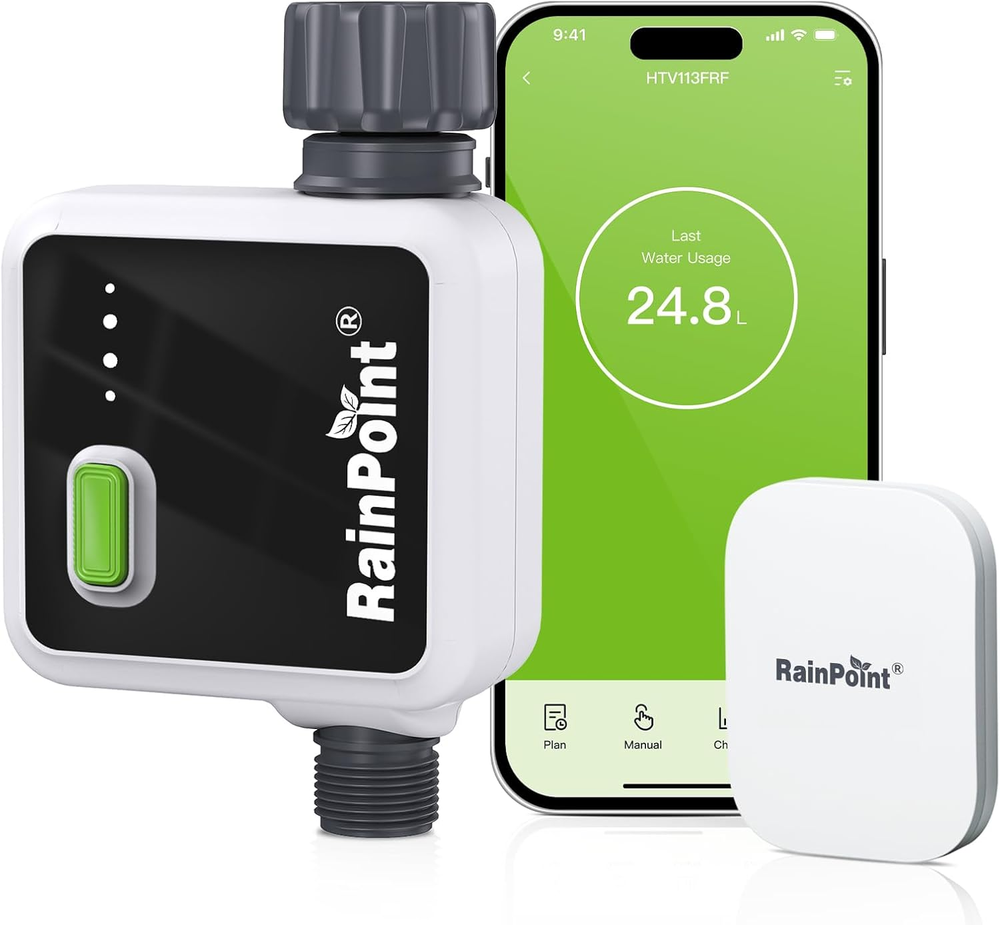 1-Zone Wireless Smart Water Timer for Garden Hose with Hub Outdoor Sprinkler Irr