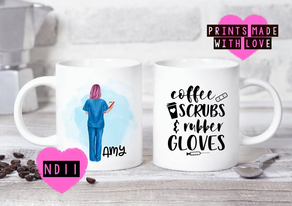 Nurse Gift Nurse Mug Coffee Scrubs & Rubber Gloves Doctor Gift Surgeon Frien