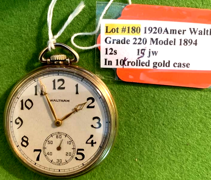 Vintage 1920 Art Deco Waltham Watch 15 Jewel 12s Running