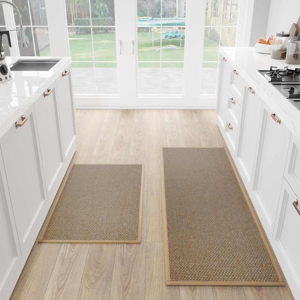 2-Piece Cushioned Non-Slip Absorbent Kitchen Floor Mat Set
