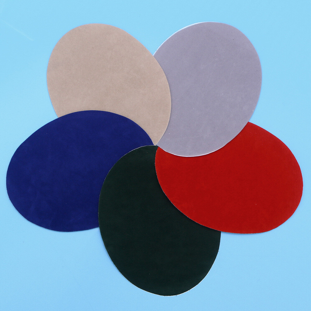 10 Pcs Artificial DIY Sew On Appliques Oval Shape PU Patch