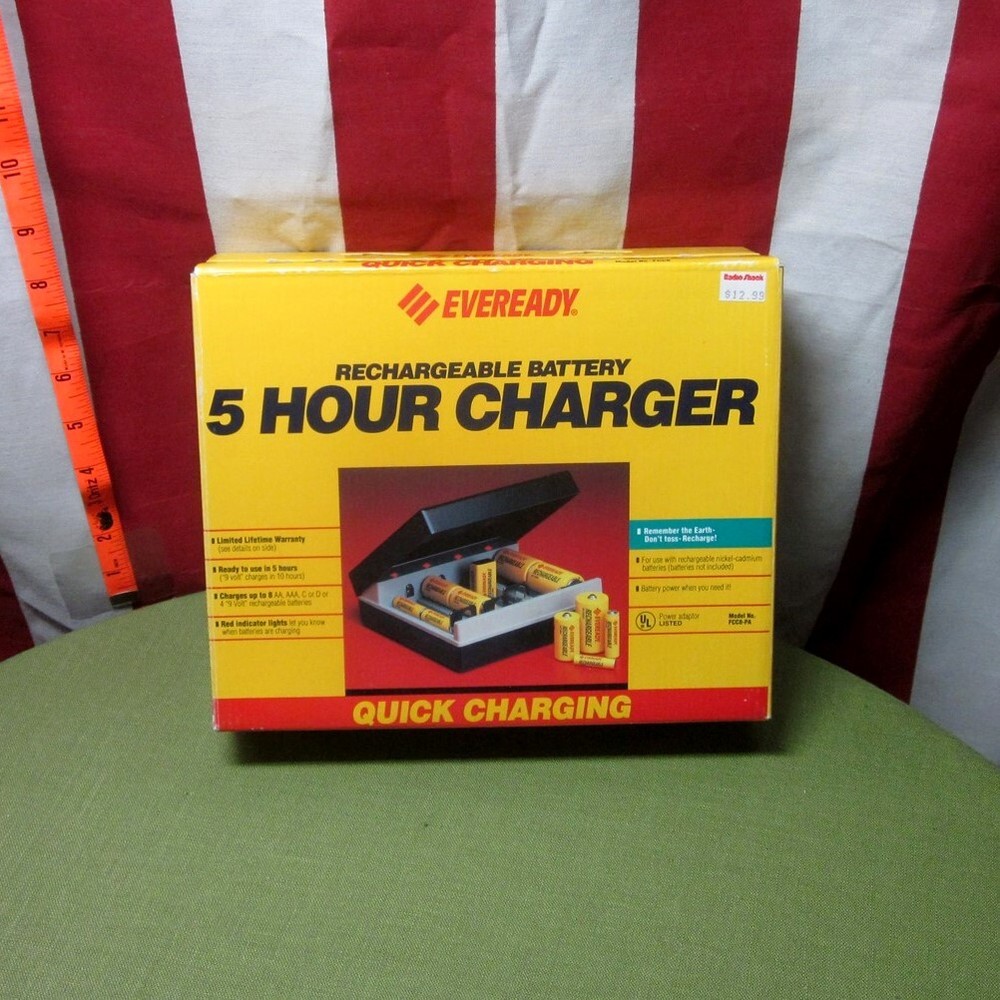 EVEREADY vtg Rechargeable Battery kit 5 Five Hour Charger quick-charging FCC8-PA