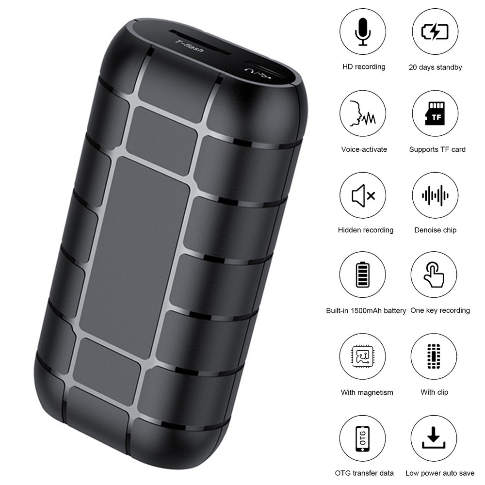 128GB Long-Time Digital Audio Sound Voice One-Key Recorder Dictaphone MP3 Player