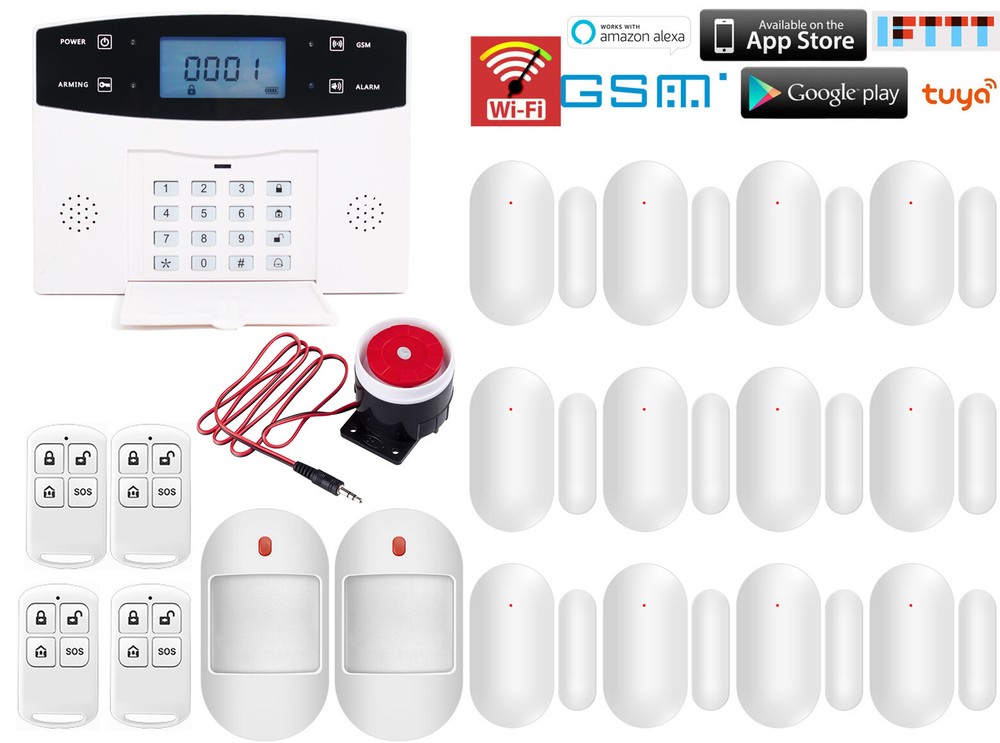 B24 Tuya WIFI Internet APP GSM GPRS Wireless Home Security Alarm Burglar System