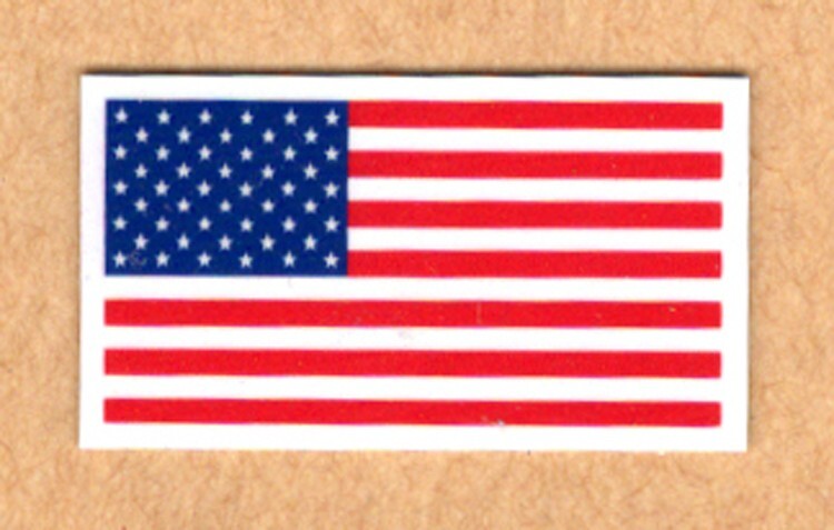 American Flag Decals for Back of the Football Helmet 1 X 1 3/4 Inches- 20 Mil 3M