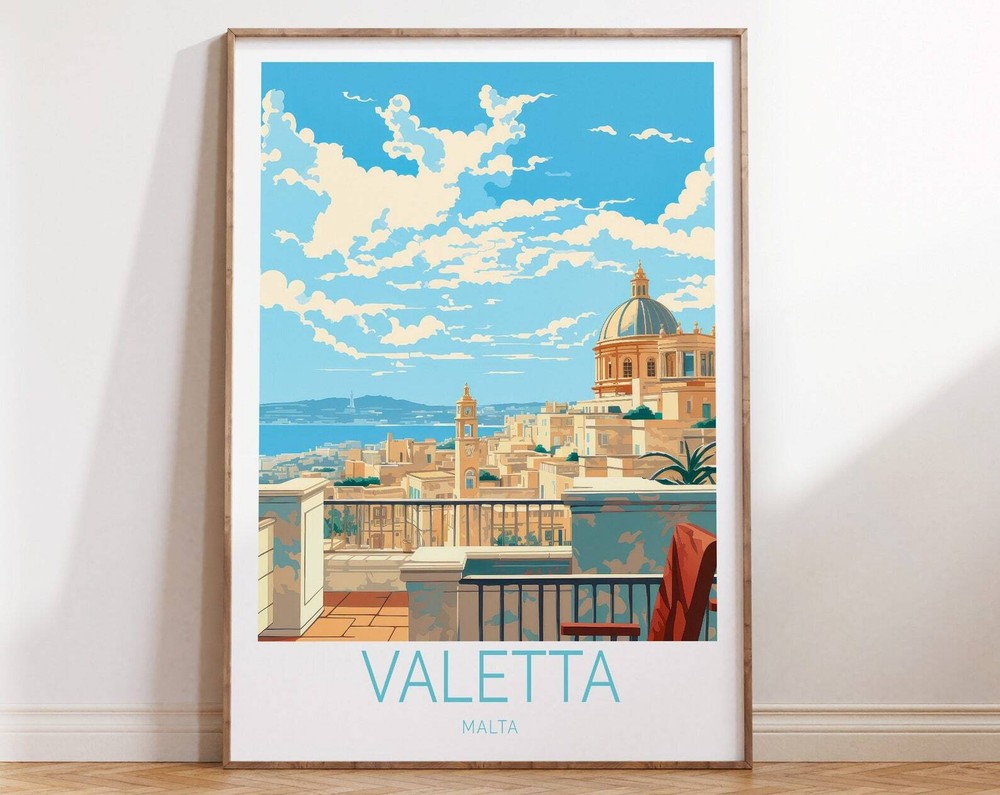 Valetta Malta Travel Poster Travel Poster Valetta Malta Travel Wall Art Visit