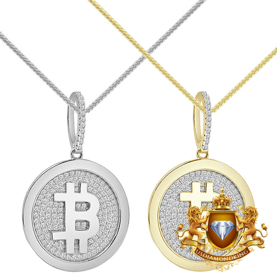 Real Genuine Silver Bitcoin Digital Money Cryptocurrency Charm Pendant Chain Set-image