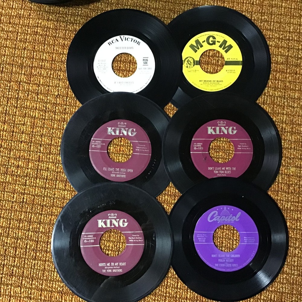 45 RPM  80 + Job Lot-50s-60s Country / Honky Tonkers # 3  NO POP STUFF VG to M-