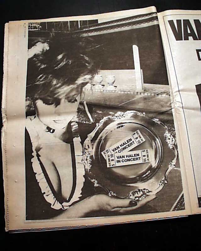 Eddie VAN HALEN Hard Rock Band Madison Square Garden MSG 1982 Tour ADVERTISEMENT